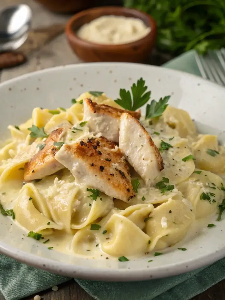 how to make Perfect Creamy Alfredo Tortellini Chicken at home?