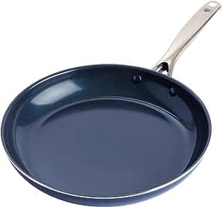 Blue Diamond 12" Nonstick Frying Pan Skillet, Diamond Infused PFAS & PTFE-Free Ceramic Pot, Dishwasher & Oven Safe, Stay C...