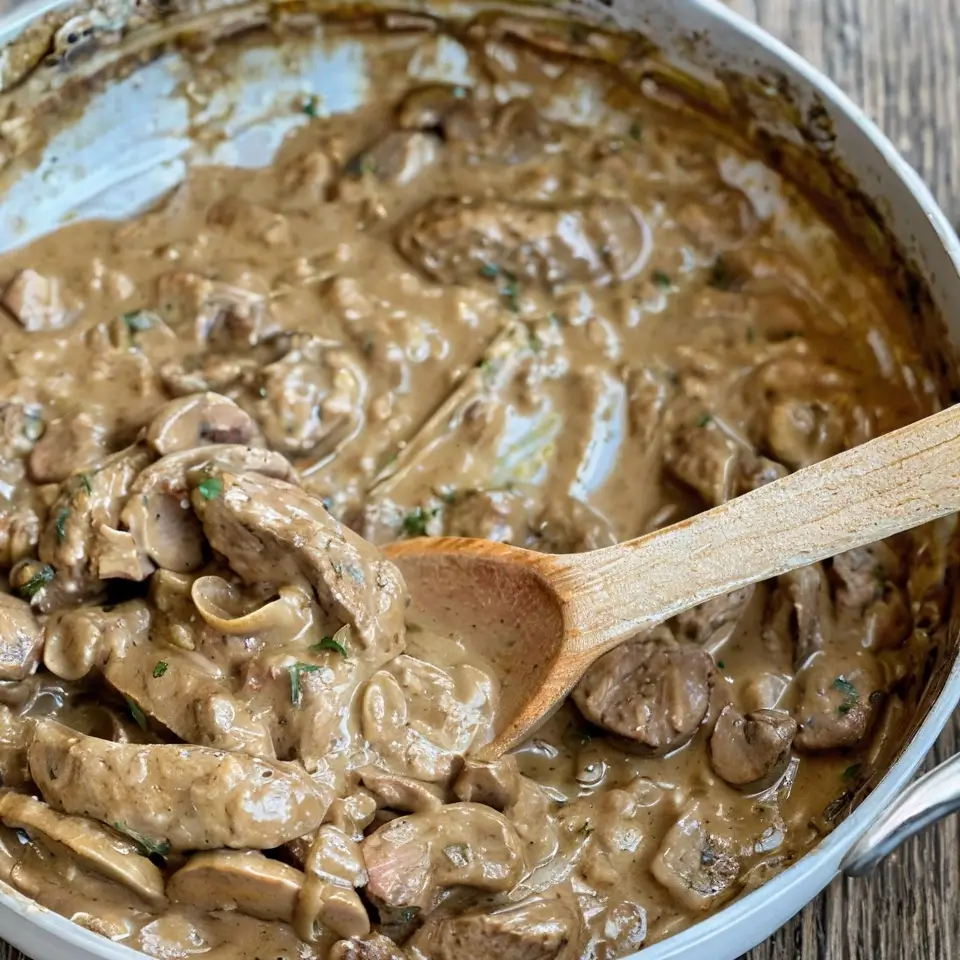 healthy beef stroganoff