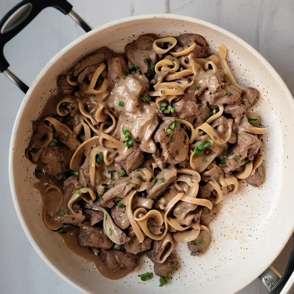vegan beef stroganoff